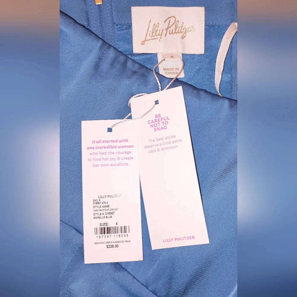 Lilly Pulitzer Carlynn Satin Strapless Gown Size 4 NWTS - Picture 12 of 14